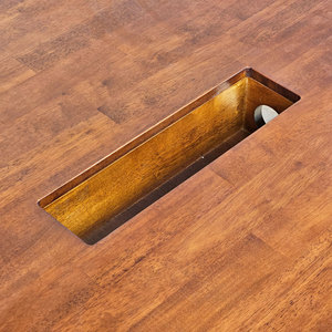 Concept 240x120 Trapeze Assembly Meeting <b>Table</b> HBTC012 Modern Minimalist Design Solid Wood and Metal for <b>Office</b> or Hotel Use - Product Image 5
