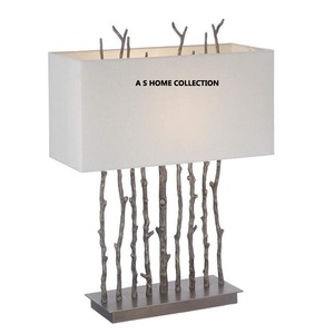 Lampe de table plaquée or au design feuillu pour sol de style américain de luxe lampe de table accessible à la maison de chambre traditionnelle - Product Image 5