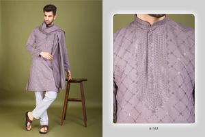 El último nuevo diseño de ropa de boda bordada Kurta con la colección Dupatta Color pastel disponible por Maruti Fashion - Product Image 5