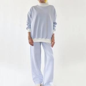 เสื้อสเวตเตอร์คอตตอนแบบสวมหัวทรงหลวมเปิดไหล่ผ้าฟลีซผ้าฝ้ายเนื้อนุ่มออกแบบได้ตามต้องการ - Product Image 2