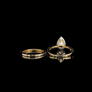 Anillo de Diamante de Laboratorio en Forma de Pera de Oro de 14K, 1 Quilate, Acabado Pulido, Certificado IGI GIA, Joyería Fina Sostenible, Venta al Por Mayor - Product Image 4