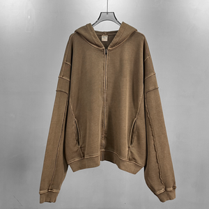 Veste universitaire surdimensionnée personnalisée pour homme, 100 % coton French Terry, coupe ample vintage, logo avant, grande taille – Offre spéciale - Product Image 3