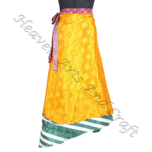 กระโปรงผ้าส่าหรีผ้าไหมสไตล์โบฮีเมียนหลากสีสไตล์ฤดูร้อนสวมใส่สบายสไตล์ฮิปปี้ไซส์ฟรีไซส์ผู้หญิงยิปซี - Product Image 3