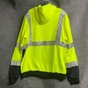 2023 Venta caliente HiVis chaqueta con capucha para hombre poliéster suave alto reflectante 100% algodón logotipo personalizable seguridad de alta visibilidad - Product Image 5