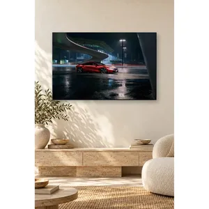 Impression sur toile Fida Red BMW i8 dans la nuit de pluie - Product Image 3