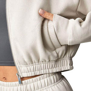 Chándal Top corto con cremallera de primera calidad con textura suave y sensación suave, chándal Top corto con cremallera transpirable - Product Image 4