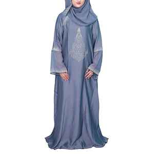 Último Eid nuevo diseño satén diamante Dubai Abaya diseños ropa islámica Abaya mujeres musulmán vestido frente abierto Abaya - Product Image 1