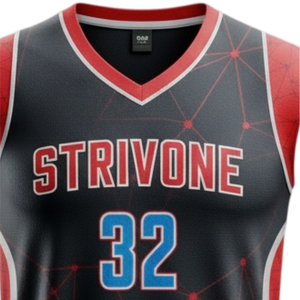 Conjunto de camiseta y pantalones cortos de baloncesto sublimados Strivone personalizados, uniforme de equipo, ropa deportiva, kit de baloncesto de secado rápido transpirable - Product Image 5