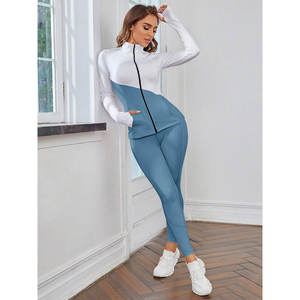 Conjunto Deportivo de Algodón para Mujer al por Mayor, Manga Larga, Diseño en Blanco, Logotipo Personalizado Disponible - Product Image 5