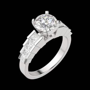 Anillo de compromiso de moissanita vintage de corte redondo brillante - Product Image 4