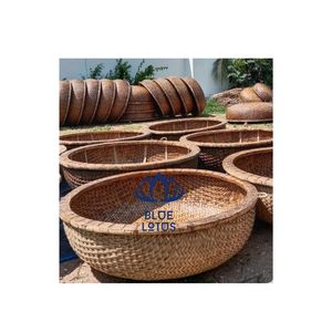 Blue Lotus Vietnam 2025 hecho a mano bambú Coracle cesta de pesca barco para la deriva en aguas del océano - Product Image 1