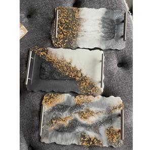 ถาดเรซิ่นโลโก้สั่งทำ ถาดเสิร์ฟเรซิ่นขายส่ง ถาดเสิร์ฟอาหารงานแต่งงาน เครื่องดื่ม ไวน์ น้ำ - Product Image 4