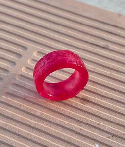 Rubis cristal pierre précieuse sculpté à la main bande Style élégant anneau rubis cristal bijoux déclaration anneau - Product Image 4