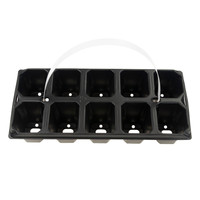 Plateaux de culture multi-compartiments à 10 alvéoles, pots de production rectangulaires avec trou de drainage, en plastique durable