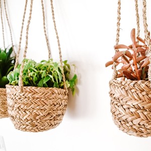Hot Selling Hanging Flower Pots Baskets from Seagrass Bamboo Rattan Jute Decorative Home and Gardens <b>Products</b> - Product Image 1