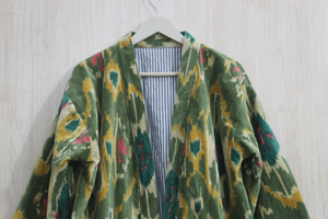 Kimono de terciopelo de fabricante y venta al por mayor, Kimono de algodón, Chaqueta corta de terciopelo, cárdigan corto de terciopelo, chaqueta Kimono corta, estampado de pájaros - Product Image 2