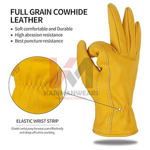 Gants de travail en cuir de qualité supérieure pour hommes et femmes gants de sécurité en cuir de vachette robustes jardinage Construction agriculture bricolage - Product Image 3