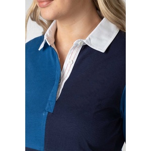 Piqué de algodón de manga larga de estilo clásico para mujer para Polo, prendas de vestir exteriores de moda de verano en camisas de Golf de punto de bloque de Color - Product Image 5