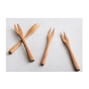 Mini fourchette cuillère en bois ensemble de couverts couteau fourchette cuillère écologique avec manche en bois pour les fêtes - Product Image 4