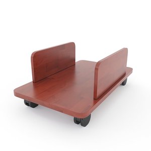 Multi-Colored Rubber Wood KCPU68008 Standing Type PCU <b>Storage</b> <b>Rack</b> with Wheels Single Tier - Product Image 4