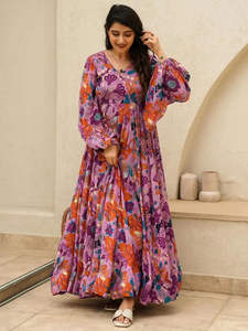 Diseñador de mujer Heavy Rayon Summer Festival Four-Sided Print Work Kurtis Set para ocasiones de fiesta - Product Image 3