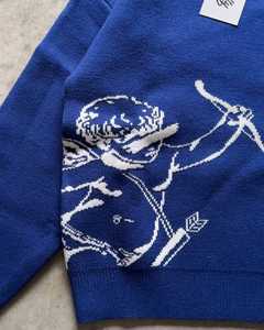 OEM & ODM Pull-over en jacquard surdimensionné en maille de mohair respirant pour hommes, pull-over col rond et pelucheux pour l'hiver personnalisé pour hommes - Product Image 6