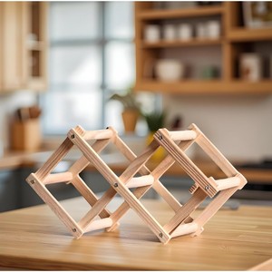 Estante de vino de madera de bambú moderno natural - Product Image 3