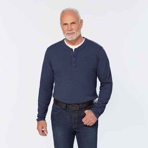 Camisetas Henley para Hombre - Tela Ecológica de Poliéster/Algodón de Secado Rápido, Manga Larga, OEM Personalizable, Logotipo Personalizado de Alta Calidad - Product Image 4