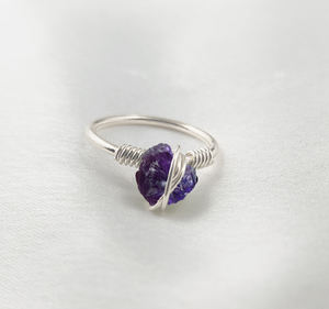 Anillo de piedras preciosas de tanzanita cruda 8-10mm corte áspero chapado en oro rosa alambre de plata esterlina envuelto anillo de piedra de nacimiento certificado - Product Image 5