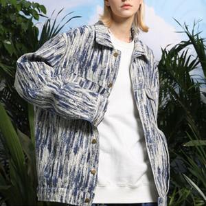 Custom Logo Plus Size Autumn Windbreaker <b>Tie</b> Dye Snow Flake Wash Cotton Soft Denim Loose Casual Cargo Men's Jacket - Product Image 3