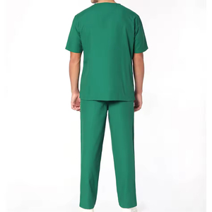 Medical <b>Scrub</b> Uniform Apparel Hospital Use Durable 100% Cotton Twill Fabric Men's <b>Scrub</b> <b>Sets</b> - Product Image 2