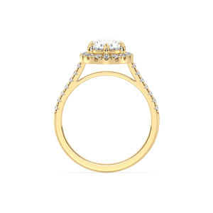 REYES Dernier Design Or Jaune 14K Plaqué Rhodium Moissanite Fine Jewelry Prix de Gros Bague de Fiançailles Halo Pour Femmes - Product Image 6