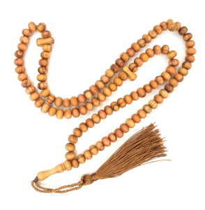 Cuentas de oración de madera al por mayor 2024 gran oferta rosarios islámicos cuentas de oración accesorios musulmanes Tasbih marrón oscuro - Product Image 3