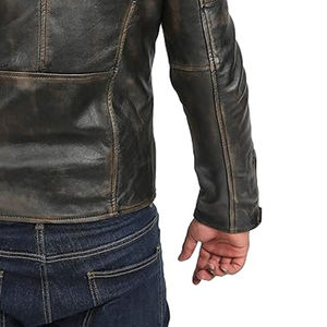 Casual Plain PU cuero genuino de los hombres para la venta/hombres ropa de moda de manga larga último estilo chaqueta de motorista - Product Image 6