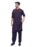 Setelan Salwar Kameez Tradisional Pria dari Katun Tenun untuk Pesta Pakaian Perayaan Desain Modern Bebas Kerut Semua Musim