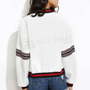 <b>Lightweight</b> Varsity <b>Jacket</b> For <b>Women</b> With Contrast Collar And Relaxed Fit Casual Fit <b>Women</b> Varsity <b>Jacket</b> - Product Image 4