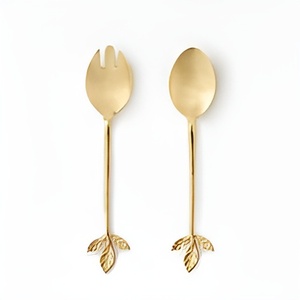 Ensemble de 2 serveurs à salade haut de gamme fabriqués à la main en acier inoxydable à bas quantité minimale de commande en métal personnalisé fabricant grossiste - Product Image 6