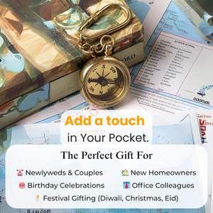 Llavero de Brújula Ross London de Latón Antiguo Hecho a Mano por Shubham, Estilo Náutico Vintage para Uso Diario o como Objeto de Exhibición (Dorado) - Product Image 3