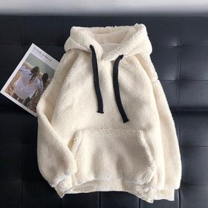 320gsm lourd sherpa tissu pull hiver à capuche tissu épais goutte épaule sweats à capuche pas de cordes lourd surdimensionné hommes sweats à capuche - Product Image 2