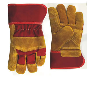 Guantes de cuero de trabajo duro con funciones anticortes y antideslizantes - Product Image 1