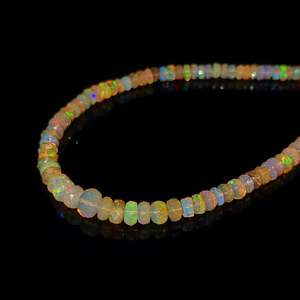 Collar de Perlas de Ópalo Etíope de 4-5.5 mm con Cadena de Acero Inoxidable Dorado, Moderno, Religioso, Bonito, Regalo de Boda, Patrón Numérico - Product Image 3