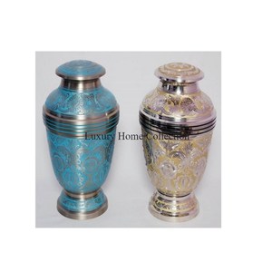 Set of 2 Metal Luxurious Design Funeral <b>Casket</b> <b>Ashes</b> Urns and Pots Minimalist Small Design Latest Arrival Custom Color Shade - Product Image 3