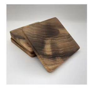 Posavasos de madera de alta calidad Posavasos cuadrados de color natural utilizados para posavasos de oficina en casa por artesanía creciente - Product Image 3
