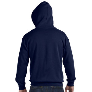 Man Fleece Full <b>Zip</b> Hooded Thermal Sweatshirt Jet <b>Black</b> <b>Hoodie</b> - Product Image 5