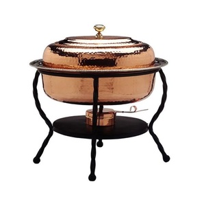 Calentador de alimentos de acero inoxidable de alta calidad de 9.0L, plato de frotamiento redondo dorado y plateado para banquetes de Hotel, Buffets modernos, calefacción con Alcohol - Product Image 5