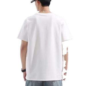 T-shirt pour homme en coton pur de haute qualité, trois protections, 40 fils, couleur unie, col rond, manches courtes, décontracté, tendance, haut d'été - Product Image 4