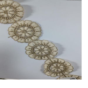 Custom Made in Cutwork Floral Designed Machine Embroidered <b>Ribbons</b> & <b>Laces</b> in Various Designs & Colours for Wedding Dresses - Product Image 6