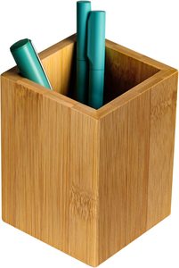 Cylindrical & Square Shape Pencil <b>Holder</b> Factory Handmade Genuine Leather Pencil Organizer Desktop Pen <b>Holder</b> - Product Image 4