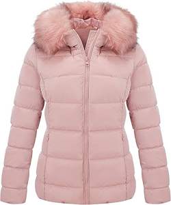 Womens Lightweight Puffer <b>Jacket</b>, Winter Coats <b>for</b> Women Warm Quilted Bubble Padded Hood Coat with Faux <b>Fur</b> Collar - Product Image 3