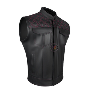 Chaleco de piel auténtica para motocicleta personalizado al por mayor precios económicos transpirable resistente a la abrasión Chaleco de piel para montar en motocicleta para hombre - Product Image 4